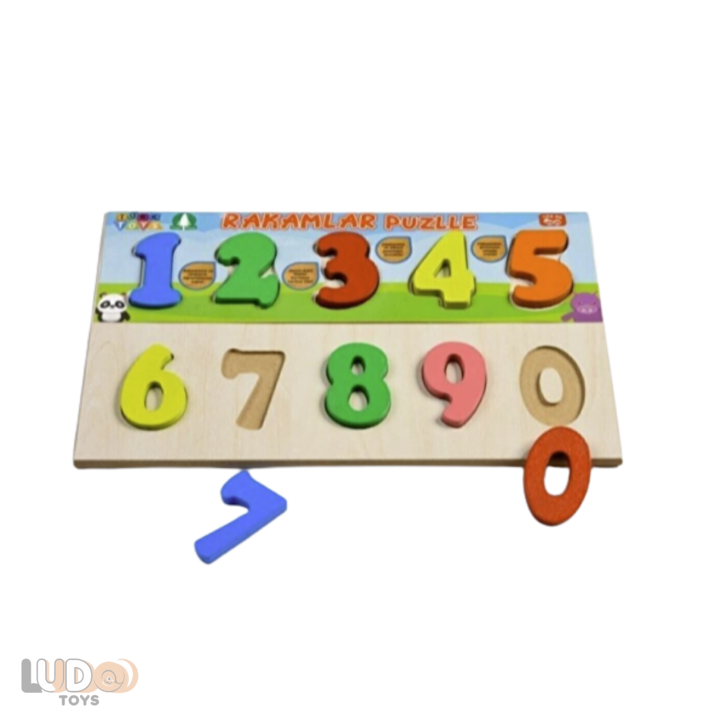Ahşap Puzzle – Alfabe, Rakam ve Geometri Bul-Tak & Yapboz Eğlencesi 23cm