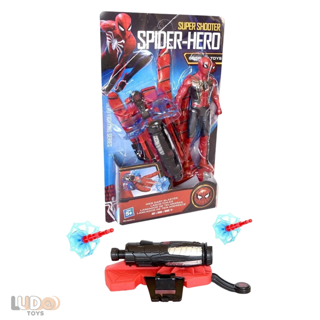 Spiderman Ağ Atan Eldiven & Işıklı Maske -18 cm Işıklı Figür Set Oyuncak