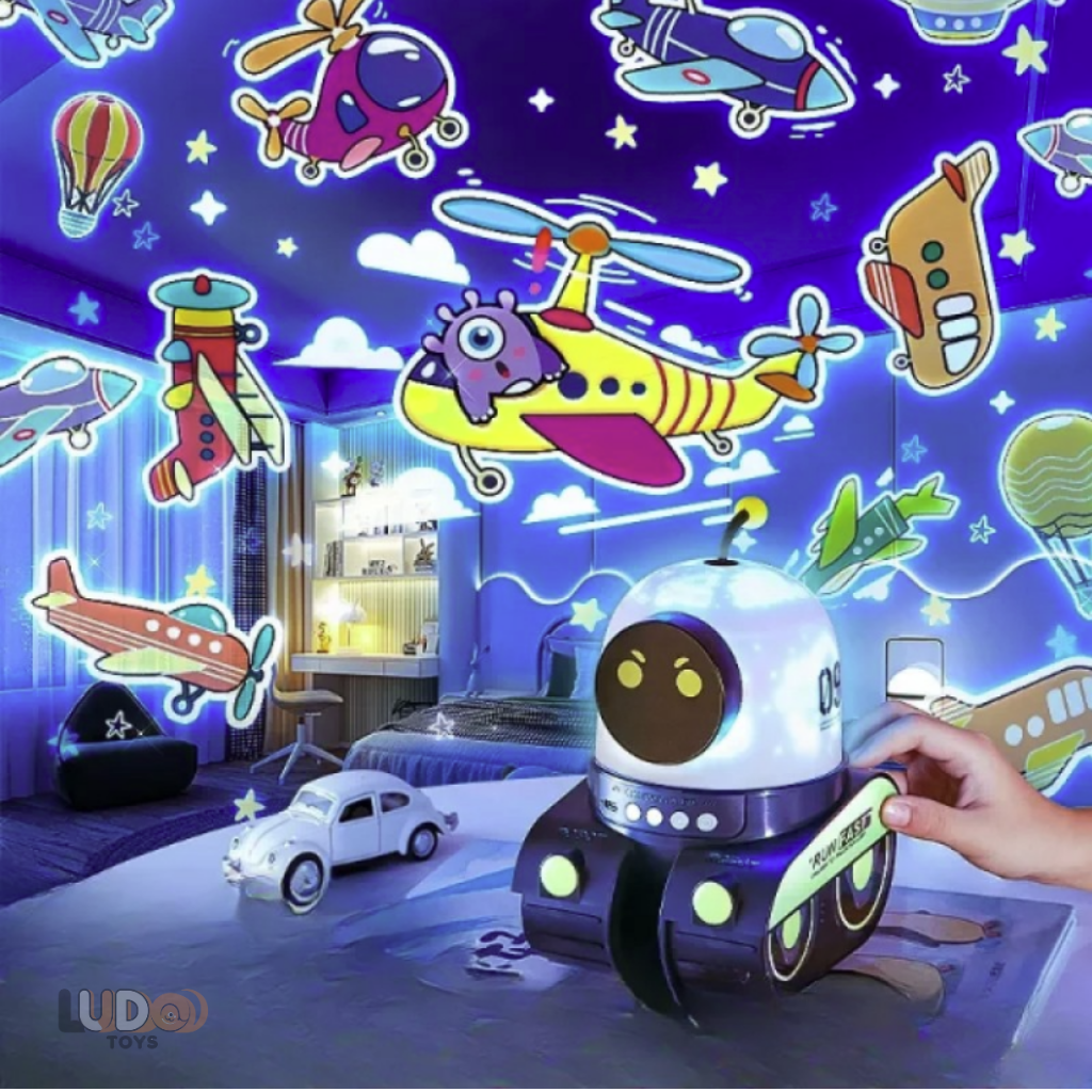 Robot Tasarımlı Projektör Gece Lambası