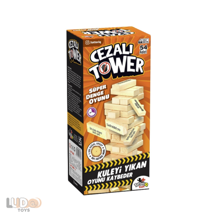 Cezalı Jenga Denge Oyunu Tower Büyük Boy 54 Parça – Eğlenceli Aile ve Parti Oyunu
