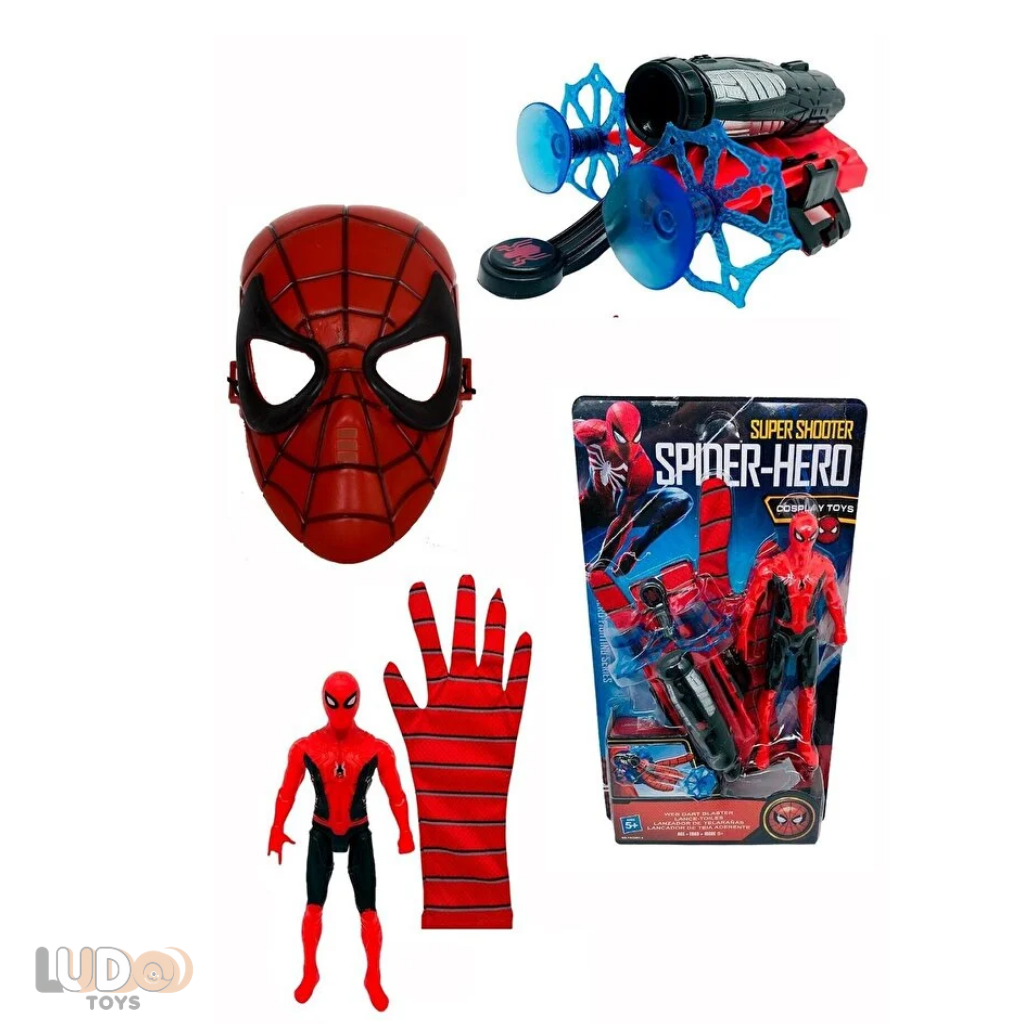 Spiderman Ağ Atan Eldiven & Işıklı Maske -18 cm Işıklı Figür Set Oyuncak