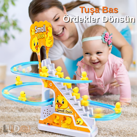 🦆Pilli Dönen Ördek Rampası – Telefon & Tablet Gerektirmeyen Hareketli Çocuk Oyuncağı