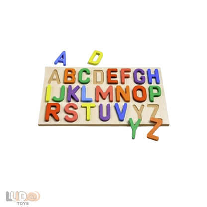 Ahşap Puzzle – Alfabe, Rakam ve Geometri Bul-Tak & Yapboz Eğlencesi 23cm