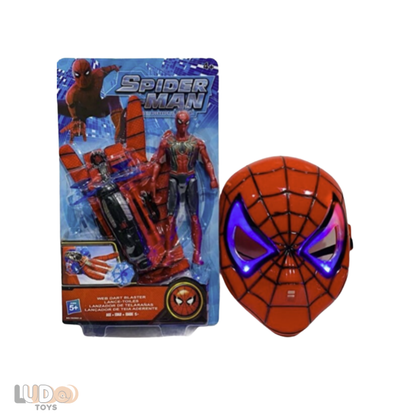 Spiderman Ağ Atan Eldiven & Işıklı Maske -18 cm Işıklı Figür Set Oyuncak
