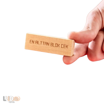 Cezalı Jenga Denge Oyunu Tower Büyük Boy 54 Parça – Eğlenceli Aile ve Parti Oyunu