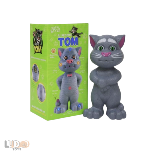 Tom Konuşan Kedi Oyuncak – Ses Kaydeden, Müzikli, Konuşan Peluş Kedi 23cm | Çocuklar İçin Eğlenceli Oyuncak