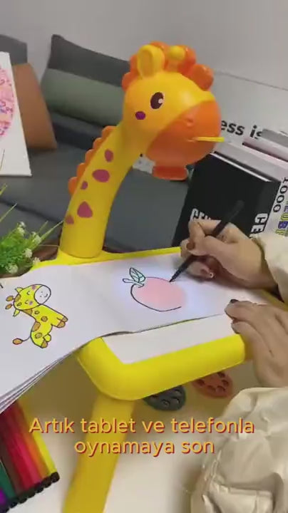 Zürafa Tasarımlı Projeksiyonlu Boyama Tahtası